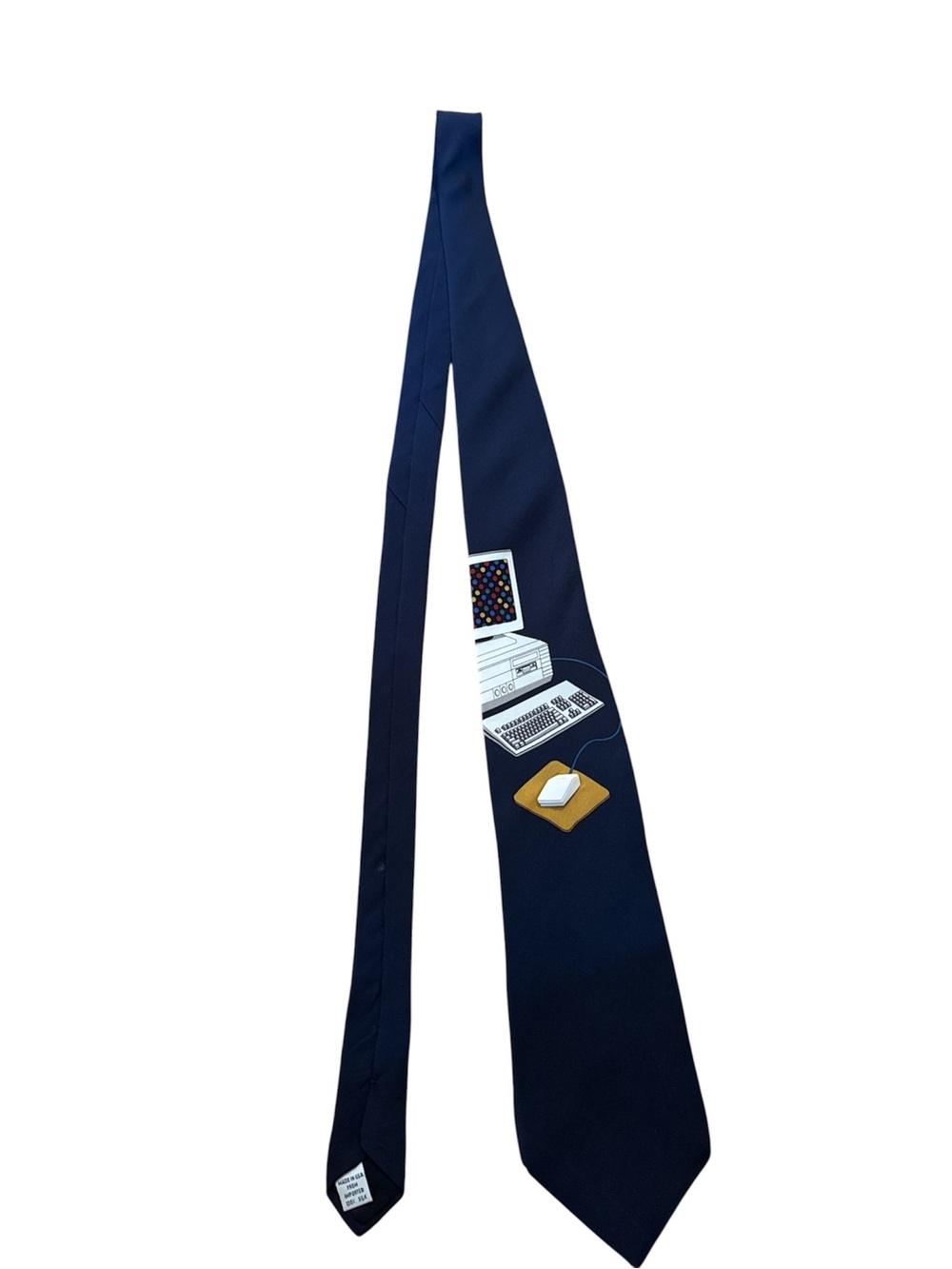 Vicky Davis Navy Novelty Computer Graphic Silk Tie - Men's Accessories